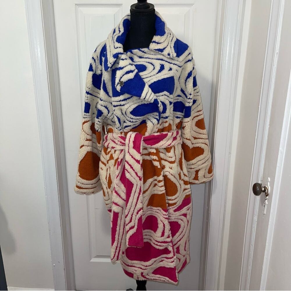 Farm Rio Multicolored Hearts Fleece Coat - Picture 5 of 15